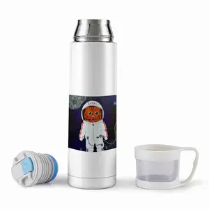 Cat X Cat Space X Galaxy Astronaut Astronomy Animals Thermos Cup (17oz/500ml)