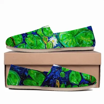 Men Water Lilies On The Blue Lake Flat Shoes