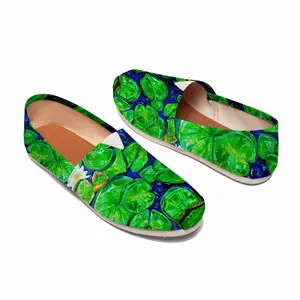 Men Water Lilies On The Blue Lake Flat Shoes