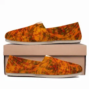 Men Orange Swirls Flat Shoes