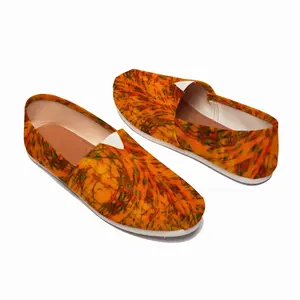 Men Orange Swirls Flat Shoes