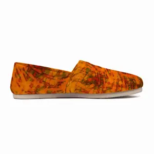 Men Orange Swirls Flat Shoes