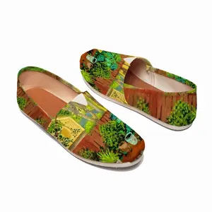 Men Backyard Garden With Yellow House Flat Shoes