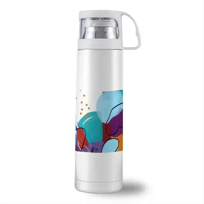 Orange Joy And Cerulean Skies Thermos Cup (17oz/500ml)