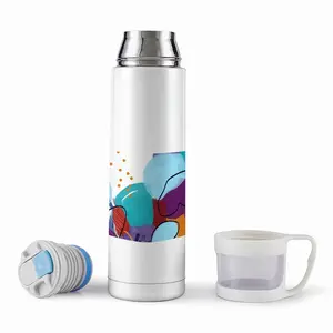 Orange Joy And Cerulean Skies Thermos Cup (17oz/500ml)