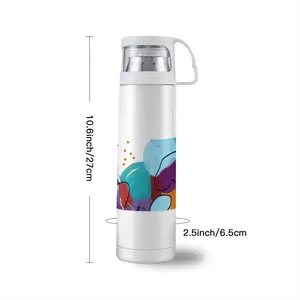 Orange Joy And Cerulean Skies Thermos Cup (17oz/500ml)