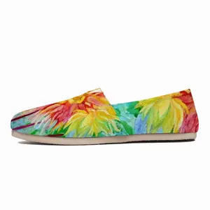 Men Red-Yellow Flower Flat Shoes