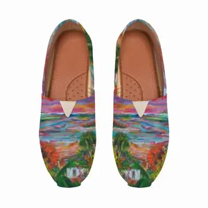 Men Red Landscapes Flat Shoes