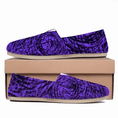 Men Purple Swirl Flat Shoes