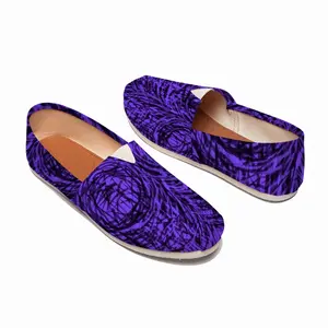 Men Purple Swirl Flat Shoes