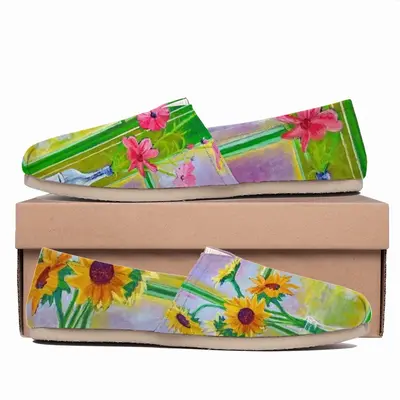 Men Flowers By The Window Flat Shoes