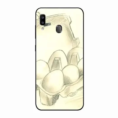 6 Eier Im Karton Six Eggs In The Cardboard Samsung Galaxy A20 Phone Case