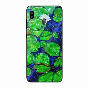 Water Lilies On The Blue Lake Samsung Galaxy A20 Phone Case