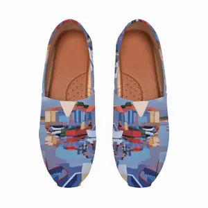 Men La Pointe Courte A Fishing Harbor In Southern France Flat Shoes