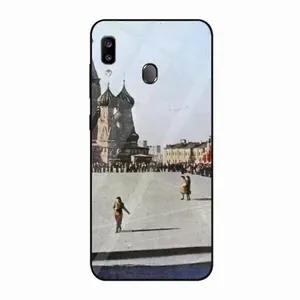 Lady In Red Square Samsung Galaxy A20 Phone Case