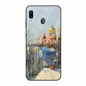 Winter Town With A Church Samsung Galaxy A20 Phone Case