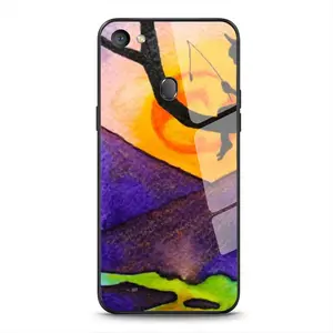 The Moon Fisher - Watercolor Kids Children Fisher Purple Moon Mountain View Landscape OPPO F7 Phone Case