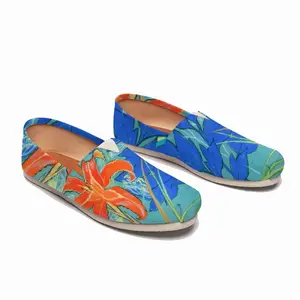 Men Orange Lily Flat Shoes