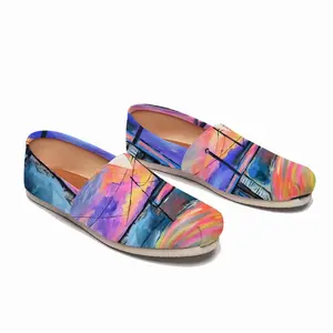 Men House Yard At Sunset Flat Shoes