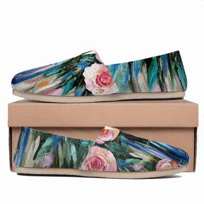 Men Roses And Rain Flat Shoes