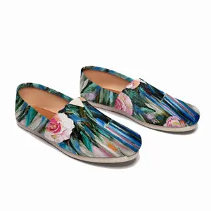 Men Roses And Rain Flat Shoes