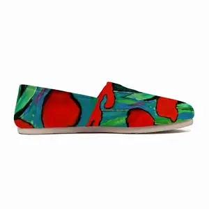 Men Red Tulips Flat Shoes