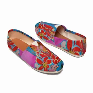 Men Girl With Tulips Flat Shoes