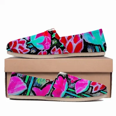 Men Pink Tulips Flat Shoes