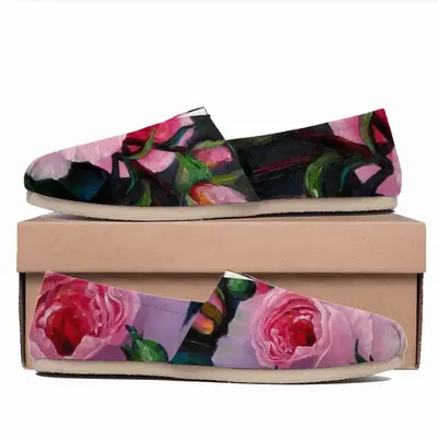 Men Pink Rose Flat Shoes