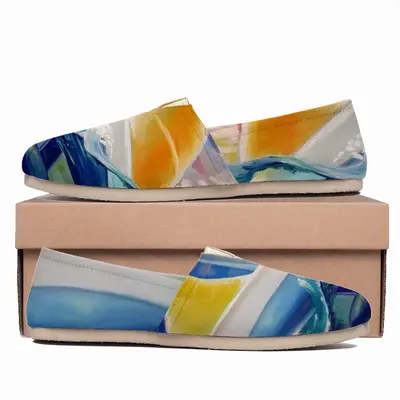 Men Sailboat Breaking The Wave Flat Shoes