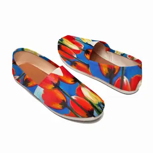 Men Wild Tulips On Spring Sky Flat Shoes