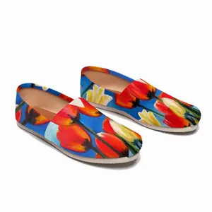 Men Wild Tulips On Spring Sky Flat Shoes