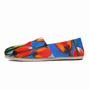 Men Wild Tulips On Spring Sky Flat Shoes