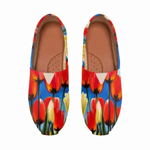 Men Wild Tulips On Spring Sky Flat Shoes