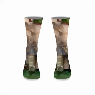 Watercolor - The Village Mid-Calf Socks