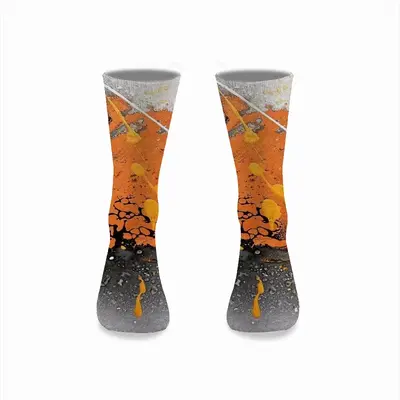 Basic Orange Mid-Calf Socks