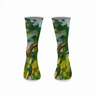 The Sun Is Shining Through The Pine Trees Mid-Calf Socks