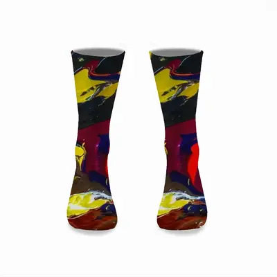 Running In Paint Mid-Calf Socks