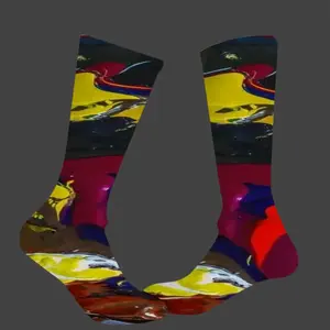 Running In Paint Mid-Calf Socks