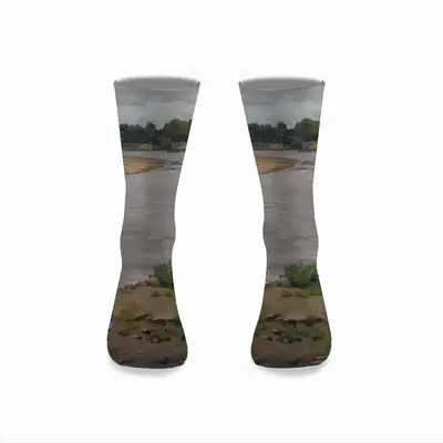 Summer On The Sysola River Mid-Calf Socks