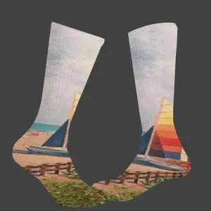 Sailboat On Miami Beach Mid-Calf Socks