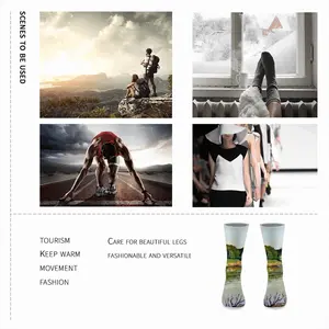 Shallow Pond Landscape Mid-Calf Socks