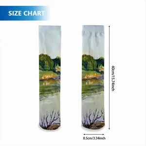 Shallow Pond Landscape Mid-Calf Socks