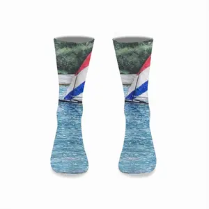 Sailboat At Holmes Mid-Calf Socks