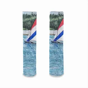 Sailboat At Holmes Mid-Calf Socks