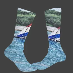 Sailboat At Holmes Mid-Calf Socks