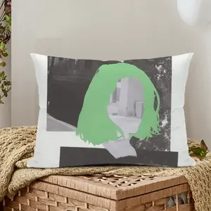 Green Polyester Pillow (Rectangle, Multi-Size)