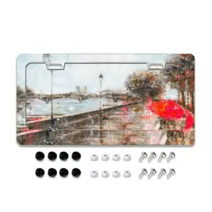 Afternoon In Paris License Plate Frame (Flat Hole)