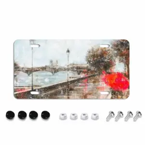 Afternoon In Paris License Plate Frame (Flat Hole)