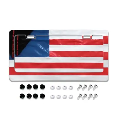 Pubic Flag United States License Plate Frame (Flat Hole)